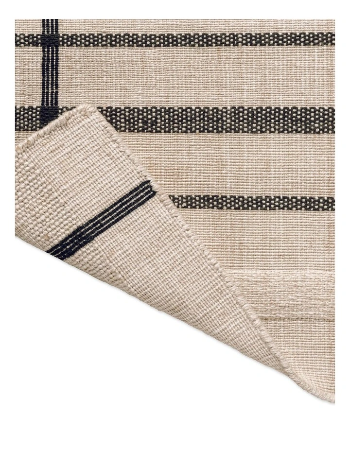 Zona Charcoal Line Outdoor Runner Rug 497605 in Grey image 5