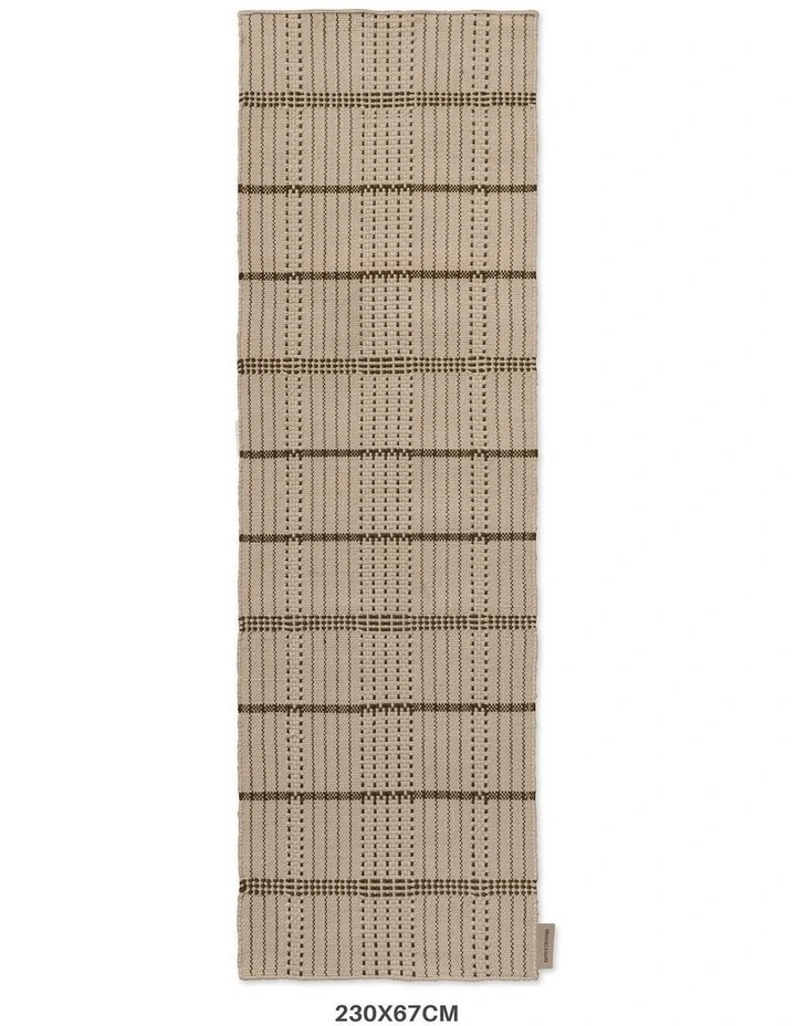 Zona Stitch Outdoor Runner Rug 495707 in Olive image 1