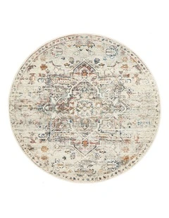 Century Round Rug 911 in White