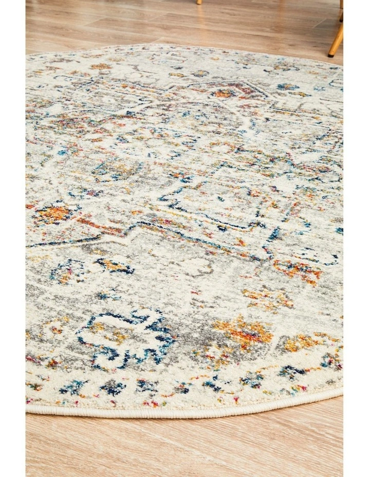 Century Round Rug 911 in White image 5