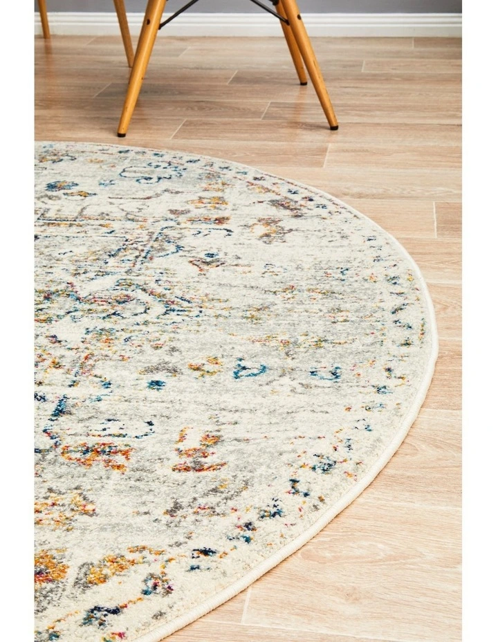 Century Round Rug 911 in White image 6
