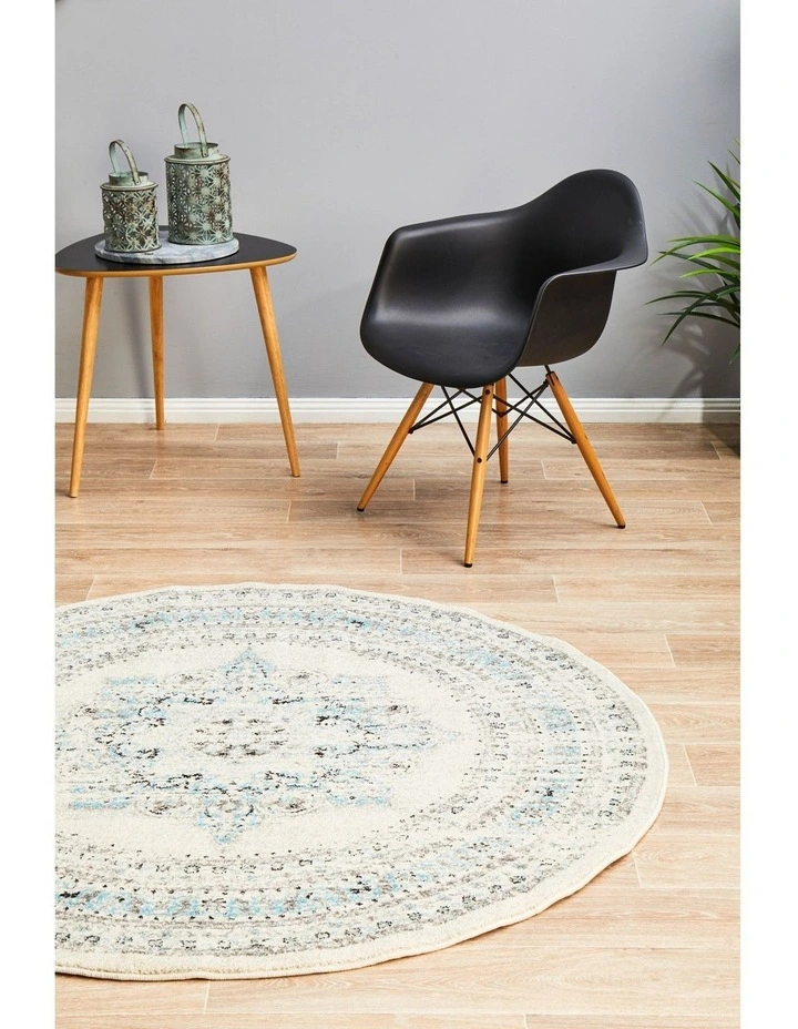 Century Round Rug  922 in White image 4