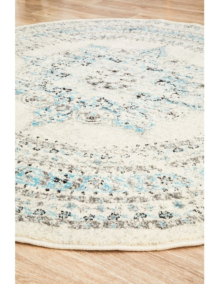 Century Round Rug  922 in White image 5