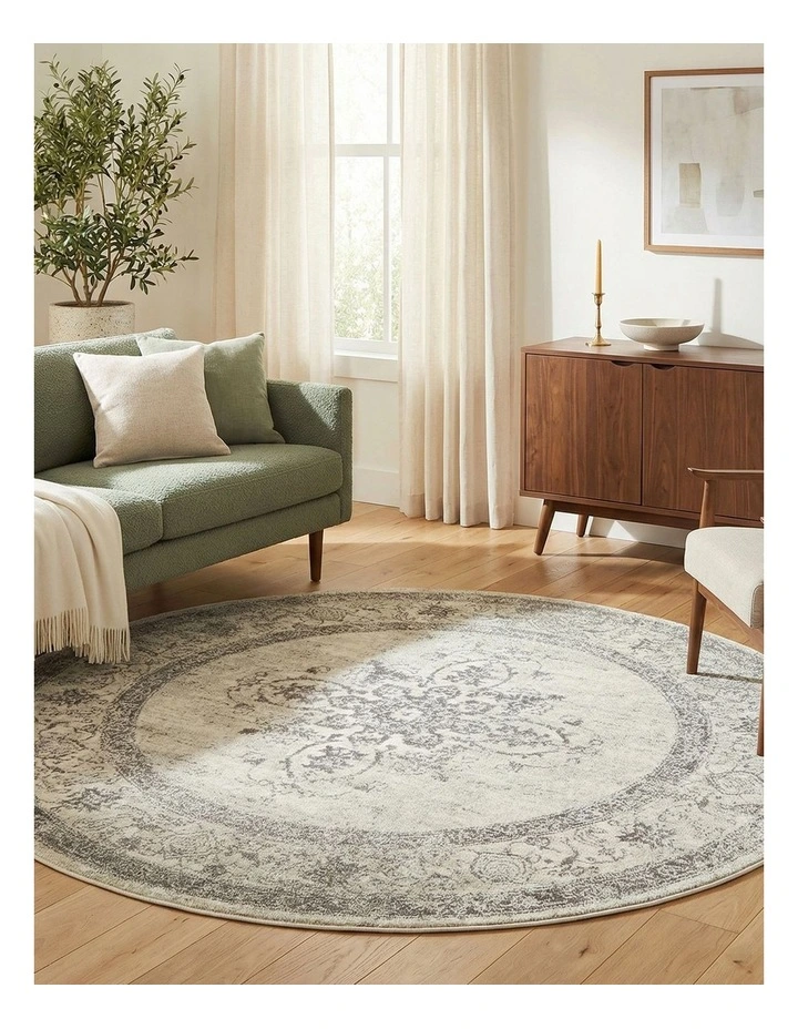 Century Round Rug 977 in Silver image 2