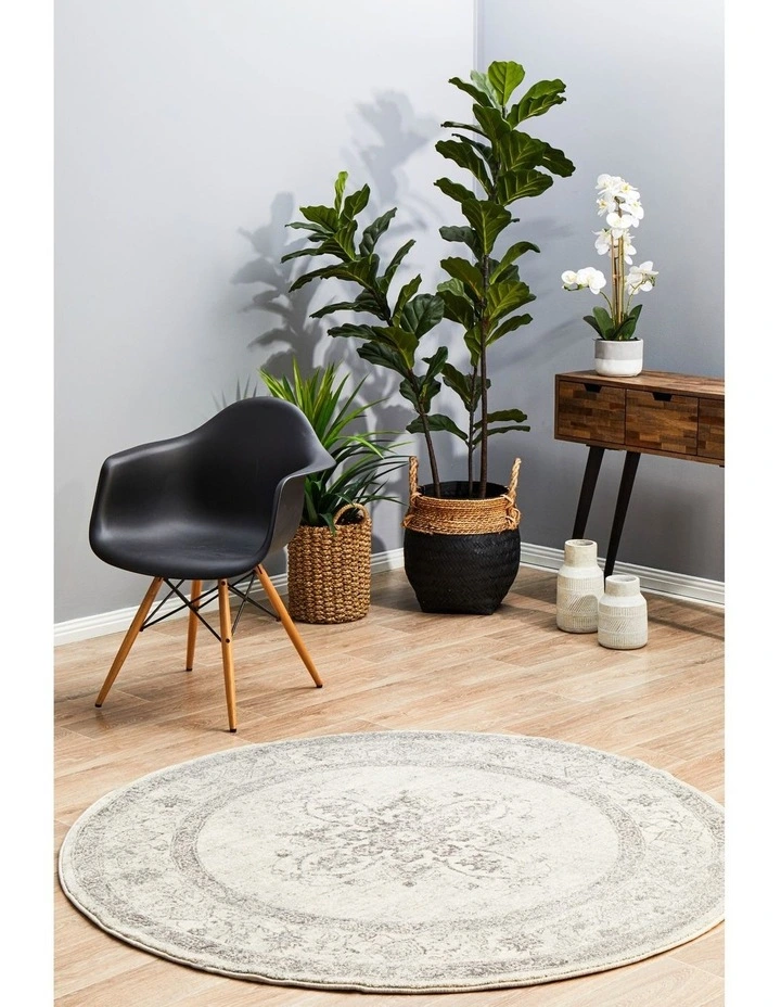 Century Round Rug 977 in Silver image 3