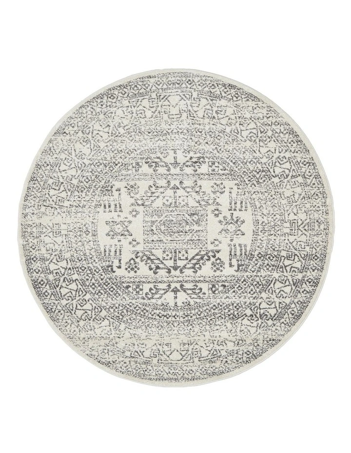 Chrome Addison Round Rug in Grey image 1