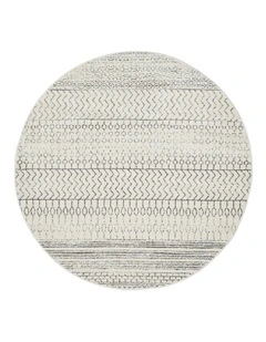 Chrome Harper Round Rug in Silver