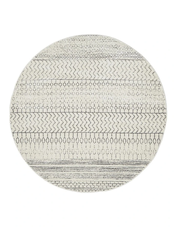 Chrome Harper Round Rug in Silver image 1