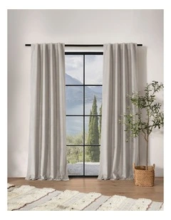 Byron Matte Velvet 100% Blockout Concealed Tab Top Curtains Pack of 2 in Oat