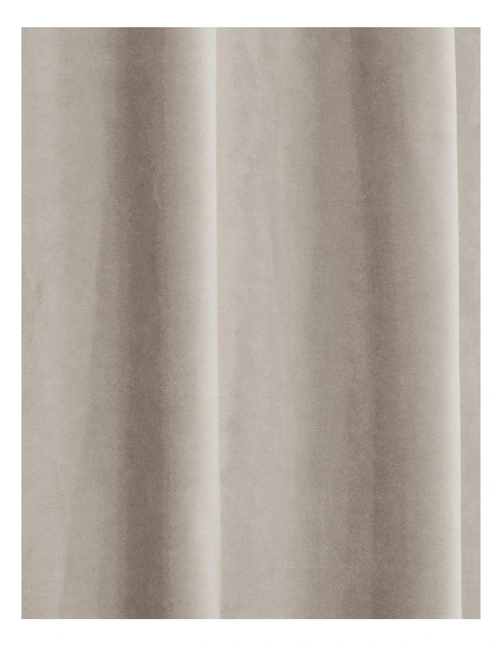 Byron Matte Velvet 100% Blockout Concealed Tab Top Curtains Pack of 2 in Oat image 5