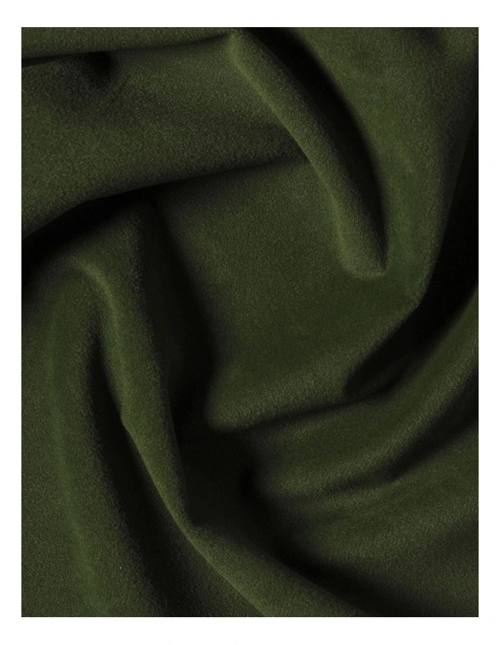 Byron Matte Velvet 100% Blockout Concealed Tab Top Curtains Pack of 2 in Olive image 7