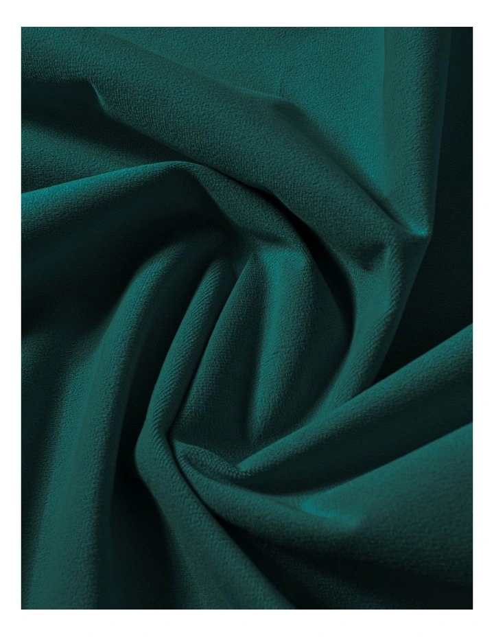 Byron Matte Velvet 100% Blockout S-Fold Curtain in Deep Teal image 4