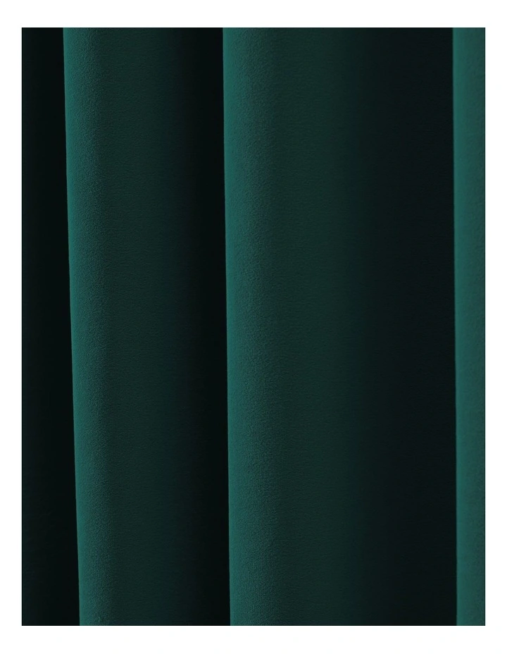 Byron Matte Velvet 100% Blockout S-Fold Curtain in Deep Teal image 5