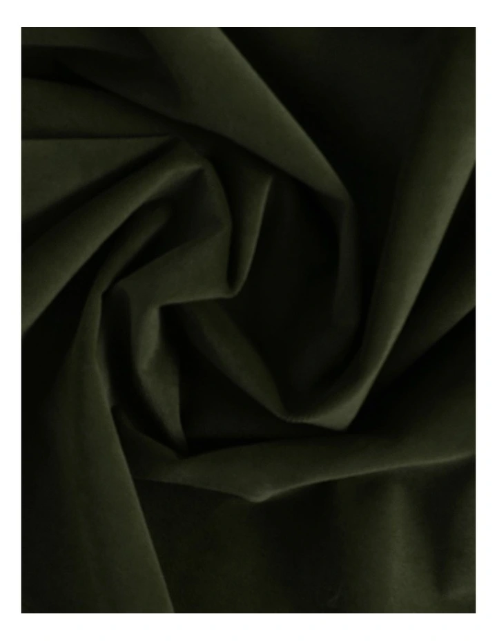 Byron Matte Velvet 100% Blockout Eyelet Curtains Pack of 2 in Olive image 6