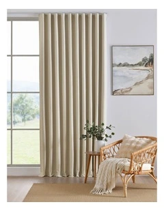 Alva Faux Linen Blockout S-Fold Curtain in Oatmeal