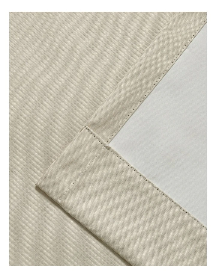 Alva Faux Linen Blockout S-Fold Curtain in Oatmeal image 4
