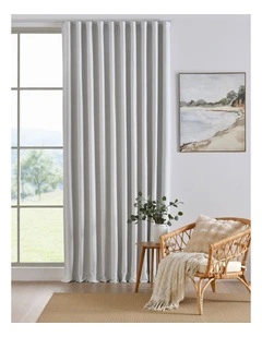 Alva Faux Linen Blockout S-Fold Curtain in White