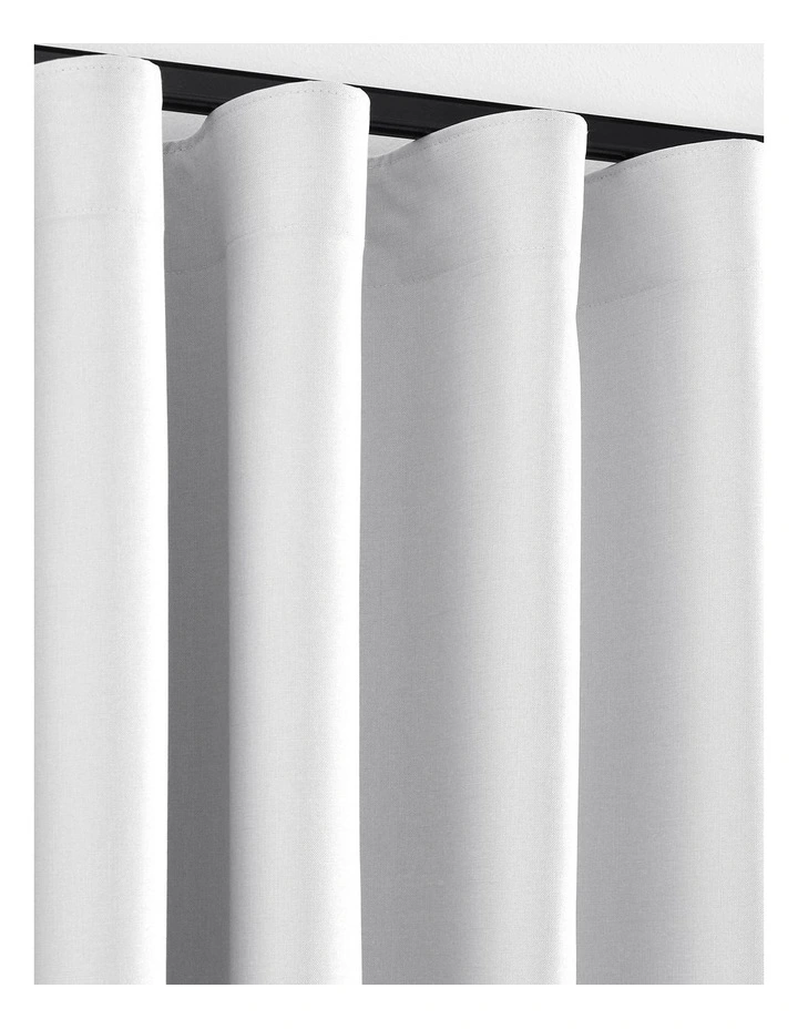 Alva Faux Linen Blockout S-Fold Curtain in White image 3