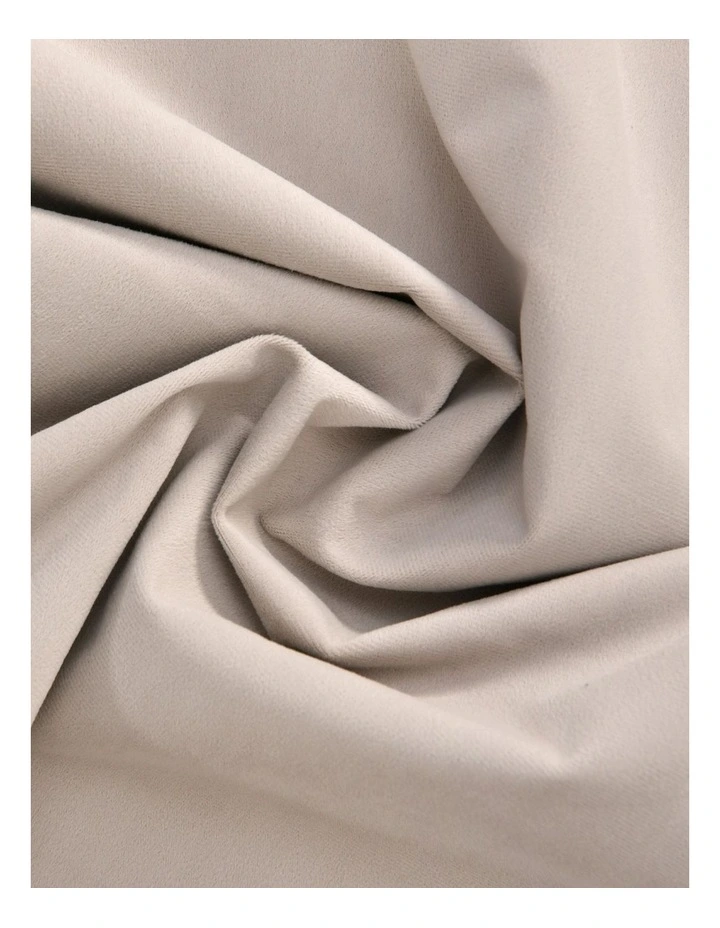 Byron Matte Velvet 100% Blockout Eyelet Curtains Pack of 2 in Oat image 6