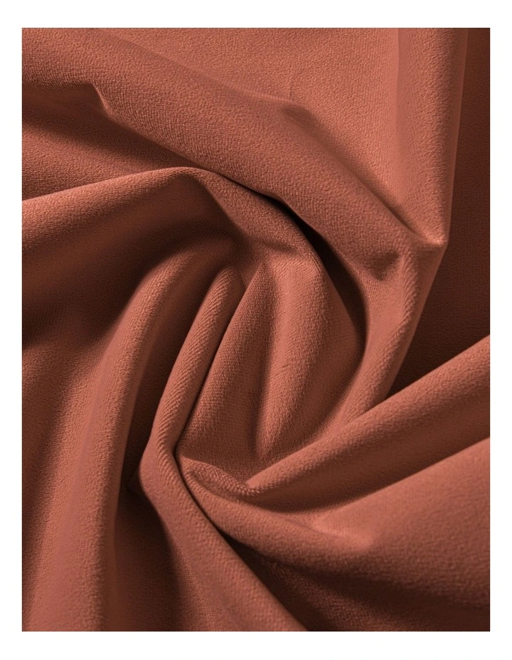 Byron Matte Velvet 100% Blockout S-Fold Curtain in Rust image 4