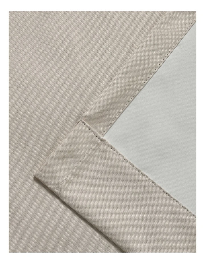 Alva Faux Linen Blockout S-Fold Curtain in Porcelain image 4