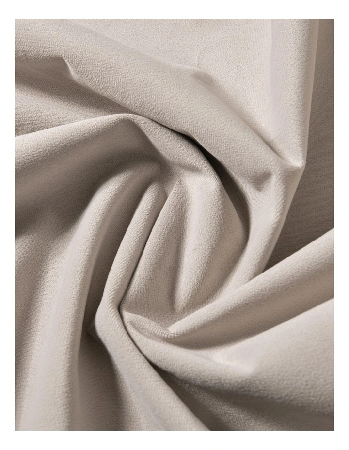 Byron Matte Velvet 100% Blockout S-Fold Curtain in Oat image 4