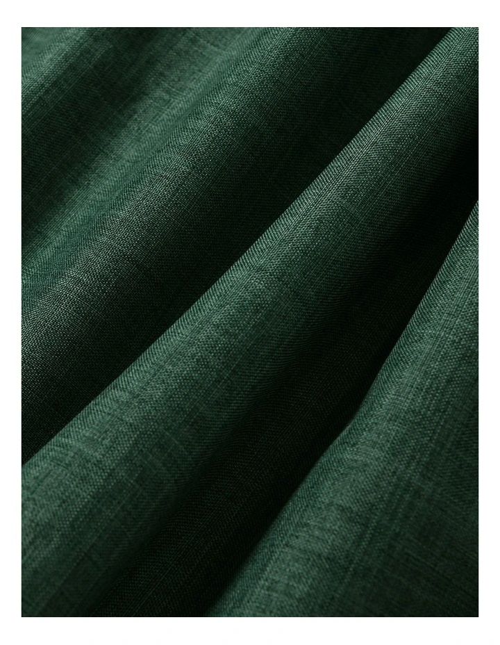 Alva Faux Linen Blockout S-Fold Curtain in Forest Green image 6