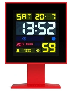Monolith Lcd Alarm Clock Fire Engine Red