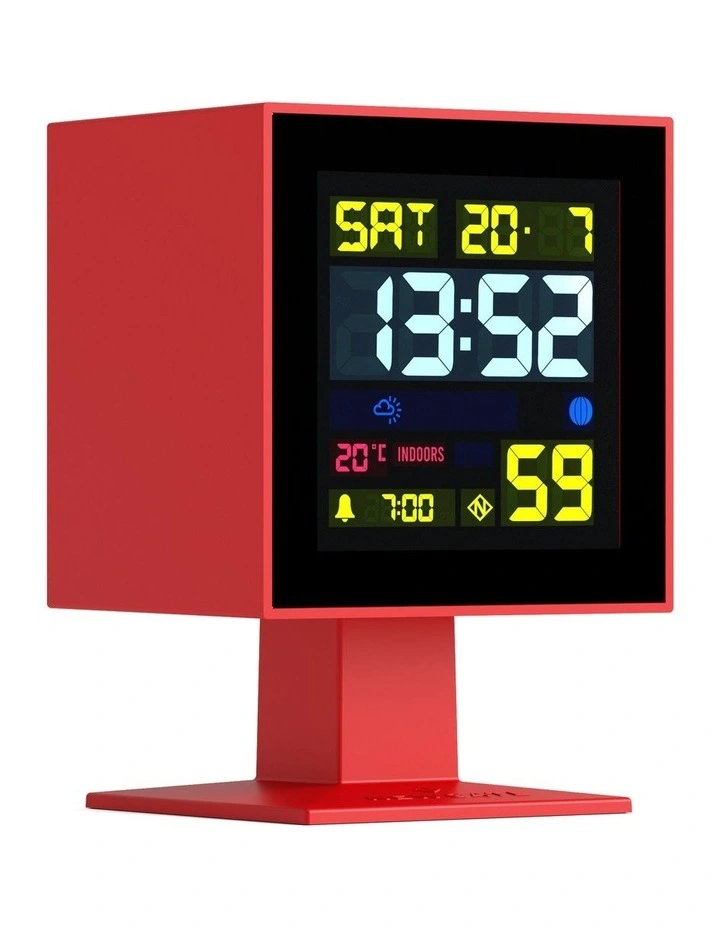 Monolith Lcd Alarm Clock Fire Engine Red image 2