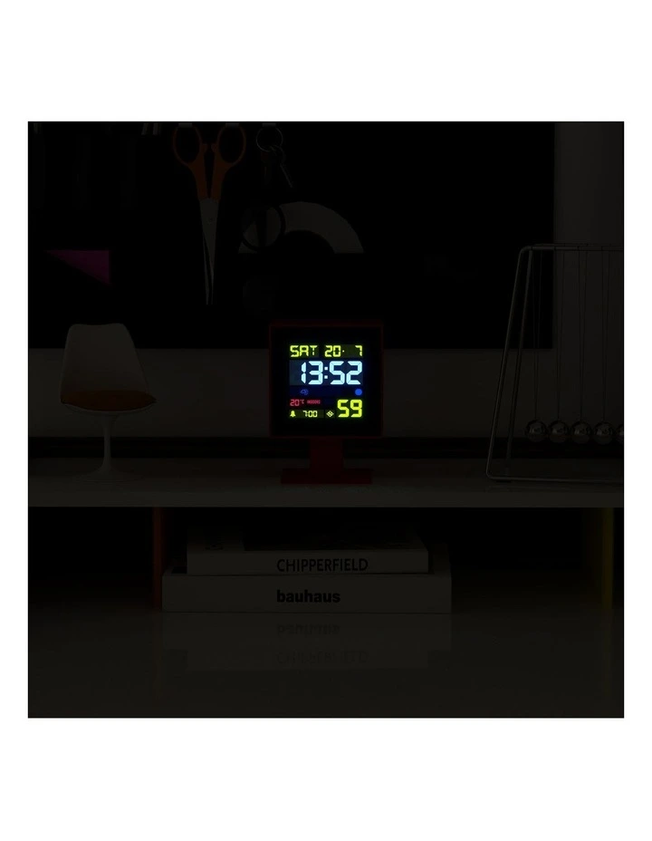 Monolith Lcd Alarm Clock Fire Engine Red image 3