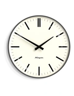 Radio City Wall Clock Bold Black Marker Dial - Matte Blizzard Grey
