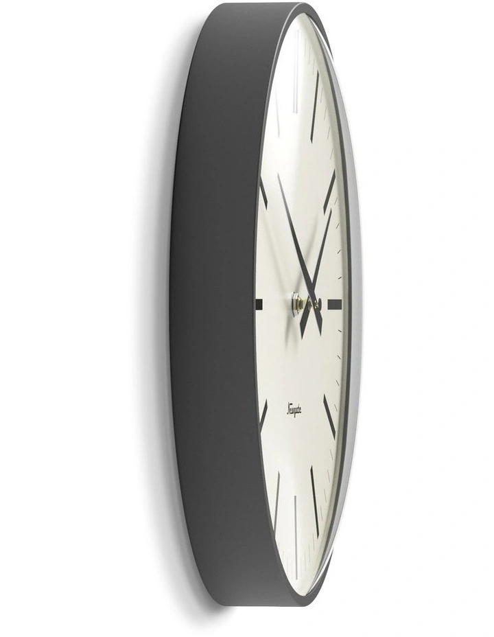 Radio City Wall Clock Bold Black Marker Dial - Matte Blizzard Grey image 3