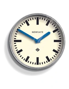 Luggage Wall Clock Galvanised Blue Hands
