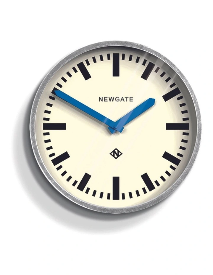 Luggage Wall Clock Galvanised Blue Hands image 1