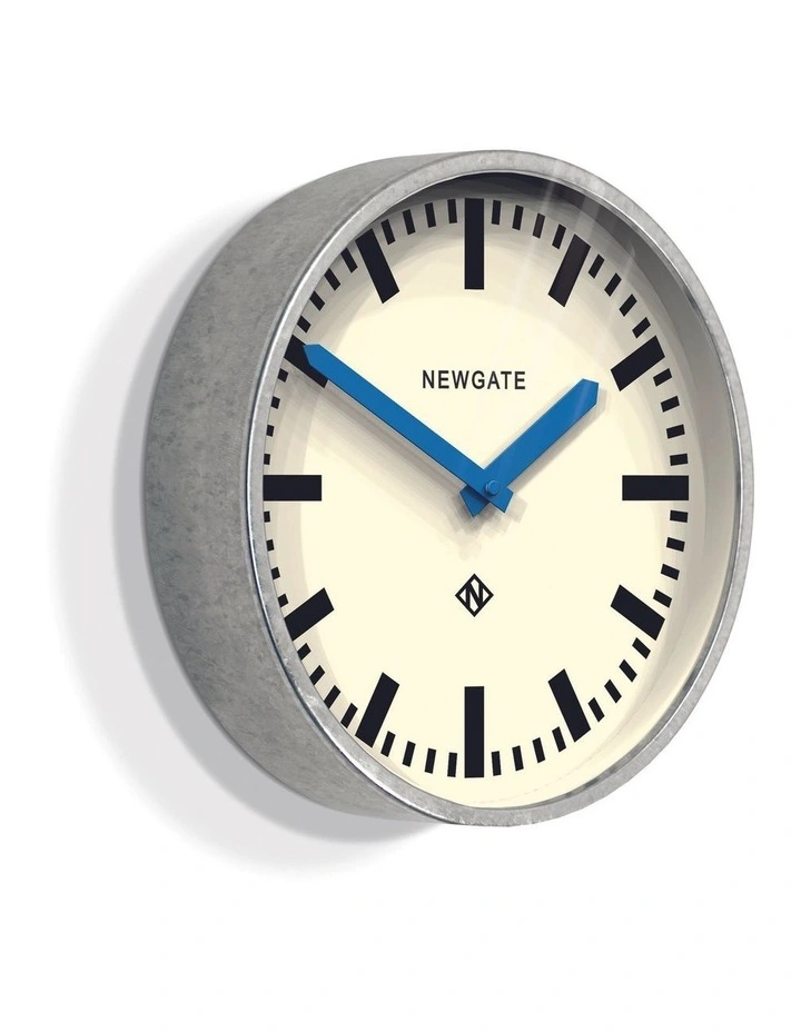 Luggage Wall Clock Galvanised Blue Hands image 2
