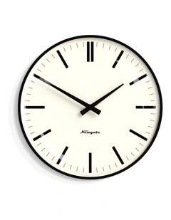 Radio City Wall Clock Bold Black Marker Dial - Matte Black