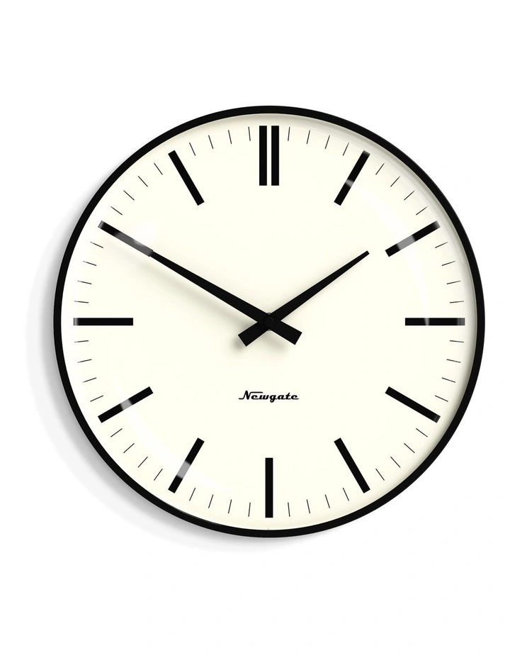Radio City Wall Clock Bold Black Marker Dial - Matte Black image 1