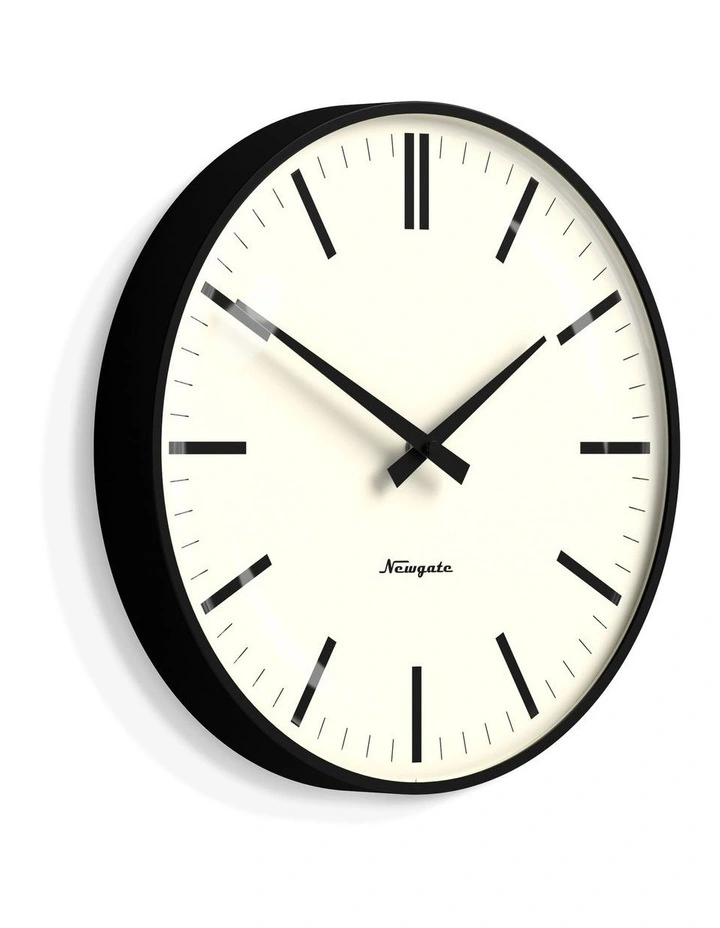 Radio City Wall Clock Bold Black Marker Dial - Matte Black image 2