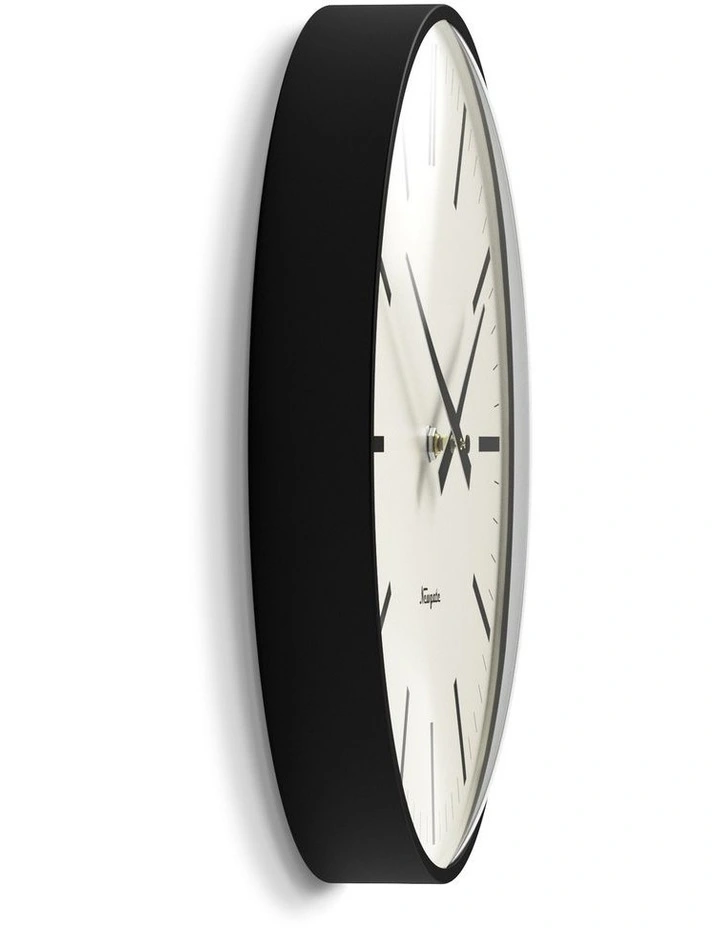 Radio City Wall Clock Bold Black Marker Dial - Matte Black image 3