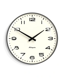 Radio City Wall Clock Black Arabic Dial - Matte Blizzard Grey