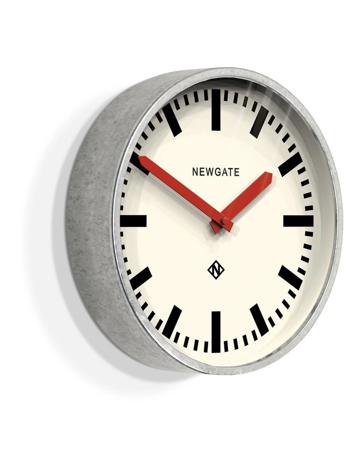 Luggage Wall Clock Galvanised Red Hands image 2