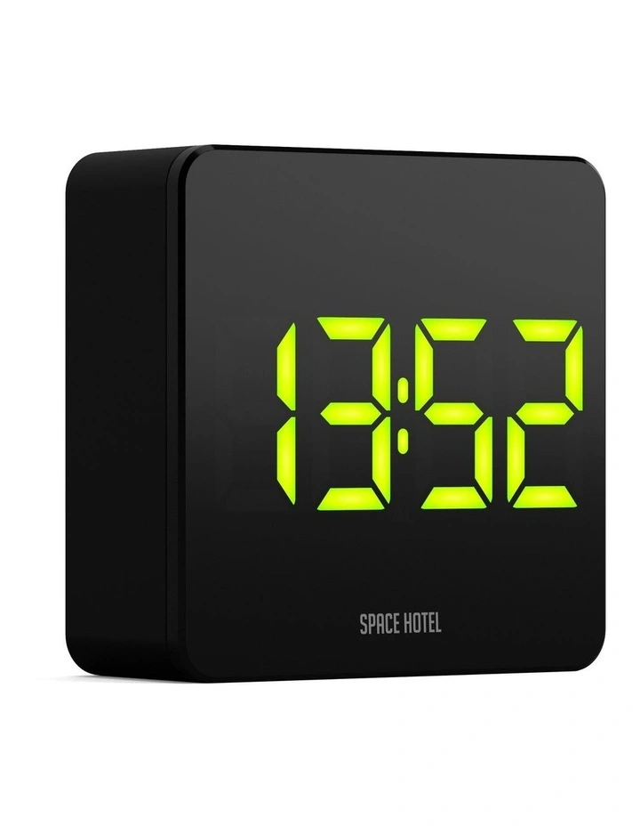 Space Hotel Orbatron Alarm Clock Black Case - Black Lens - Green Led image 2