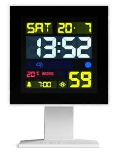 Monolith Lcd Alarm Clock White