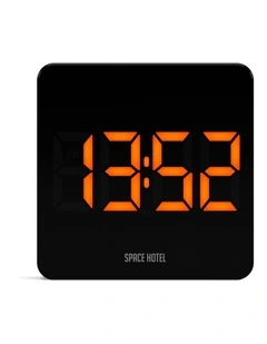 Space Hotel Orbatron Alarm Clock Black Case - Black Lens - Orange Led
