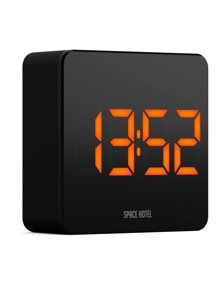 Space Hotel Orbatron Alarm Clock Black Case - Black Lens - Orange Led image 2