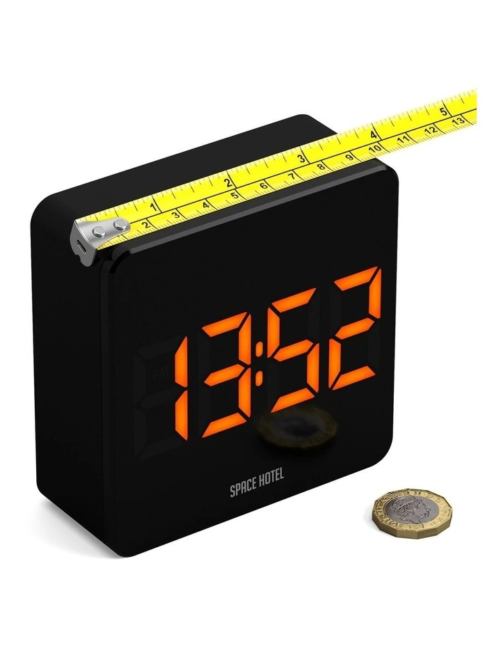 Space Hotel Orbatron Alarm Clock Black Case - Black Lens - Orange Led image 3