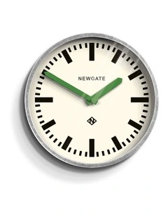 Luggage Wall Clock Galvanised Green Hands