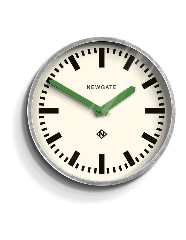 Luggage Wall Clock Galvanised Green Hands image 1