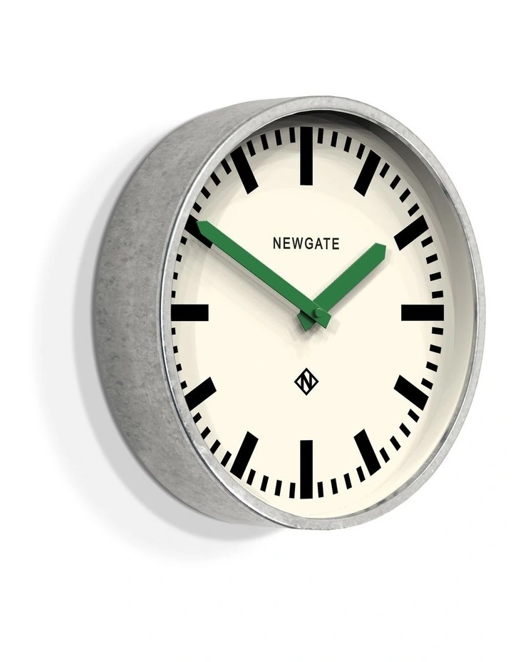 Luggage Wall Clock Galvanised Green Hands image 2