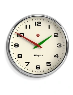 Newgate Superstore Wall Clock Alpha Dial Chrome